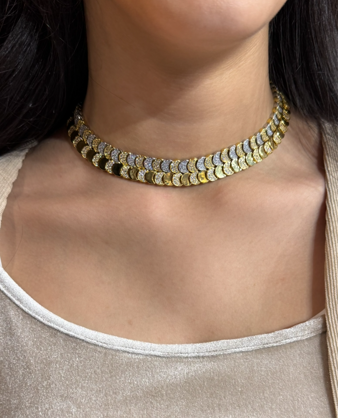 Moonlight Choker Color Gold&Silver