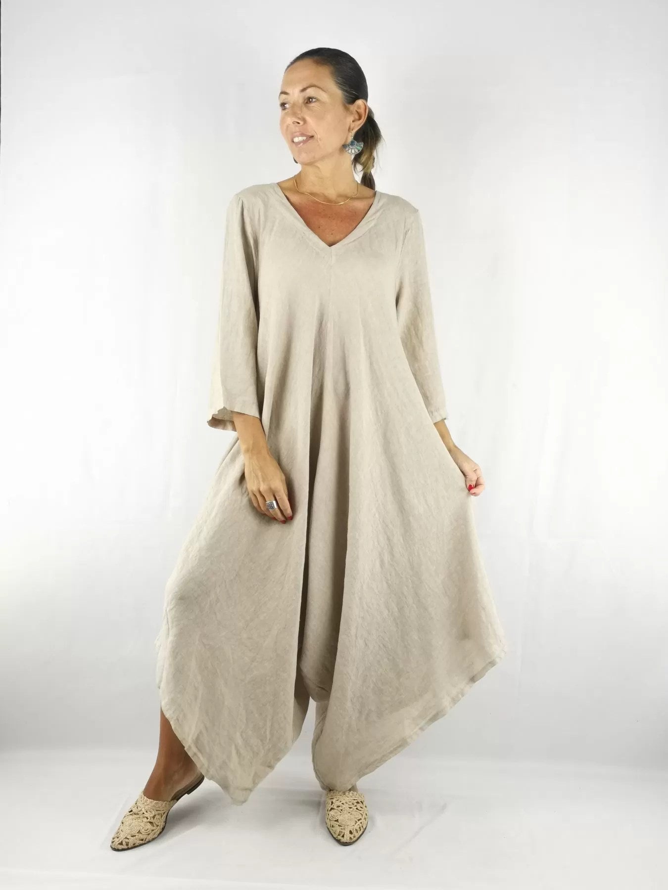 Linen Jumpsuit Beige