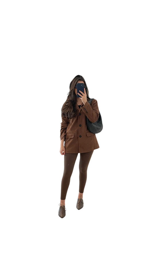 Chocolate Brown Suede Blazer