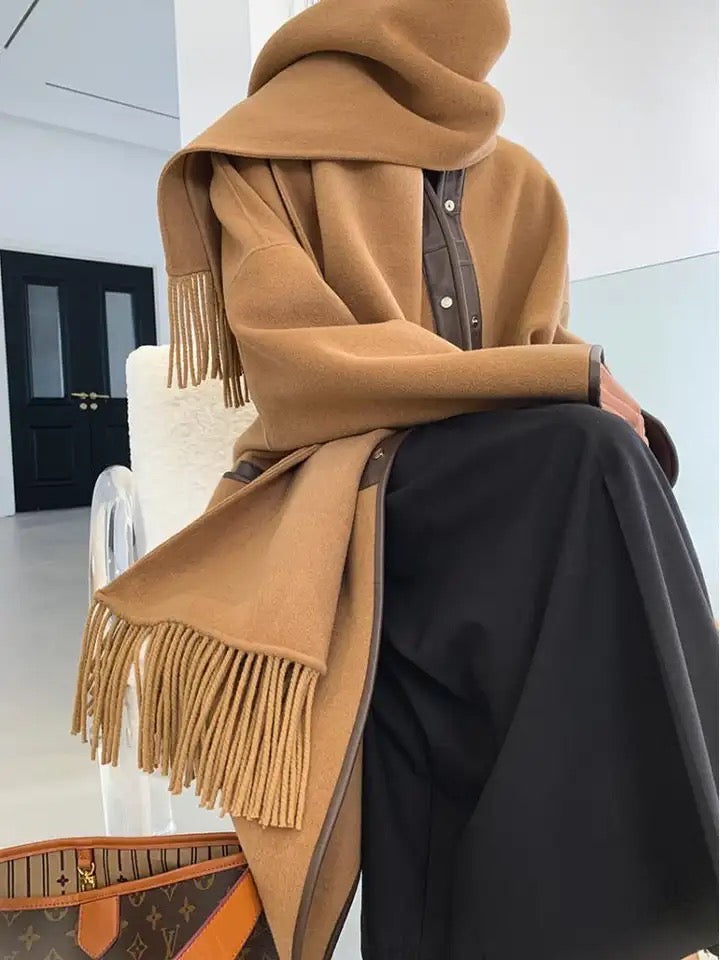 Coat with scarf