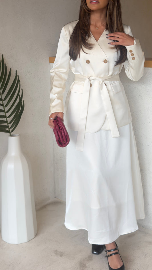 Satin offwhite Set