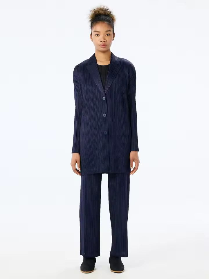 Navy Pleated Set