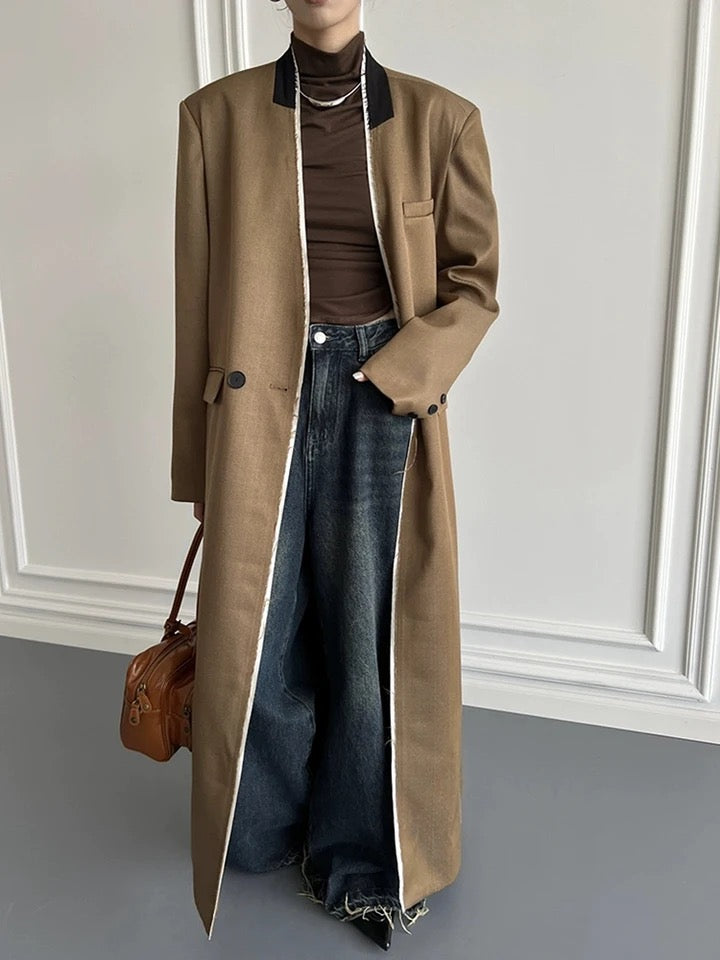 Double breasted trench coat camel