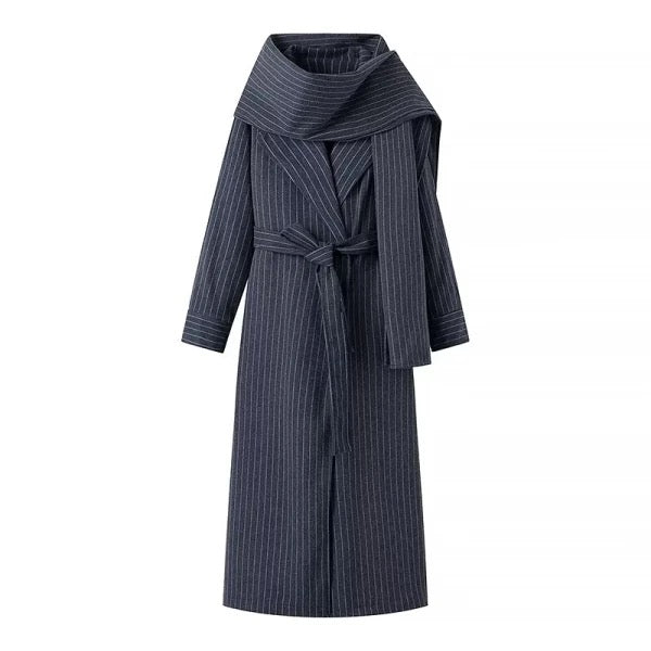 Stripe scarf coat