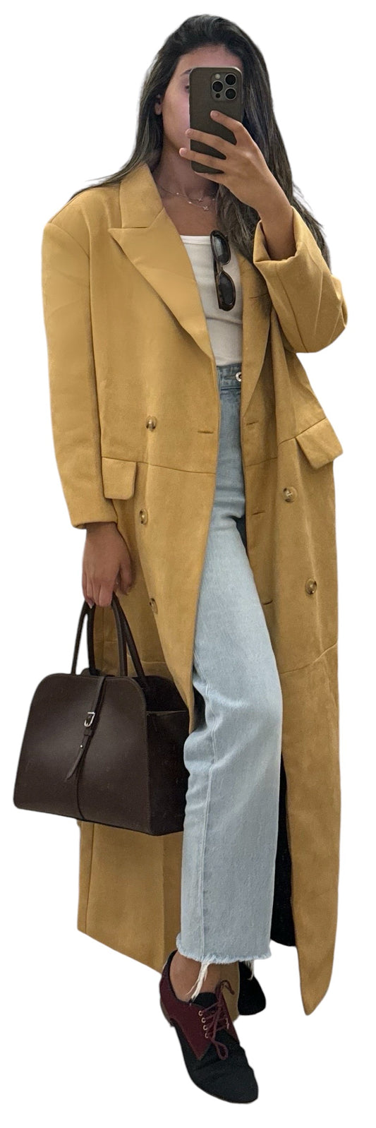 Suede Long Camel Jacket (PRE ORDER)