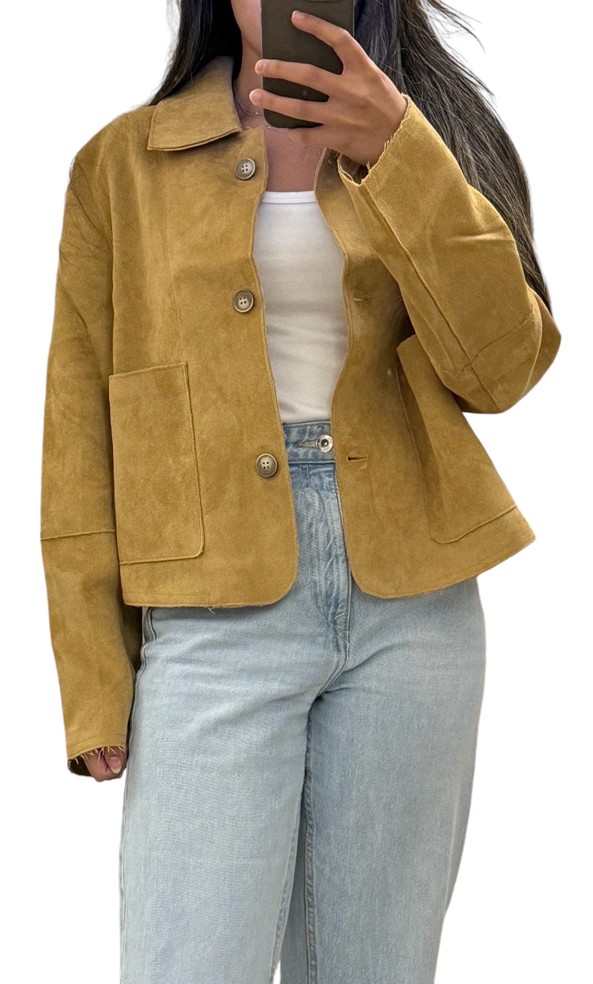 Suede Cropped Coat