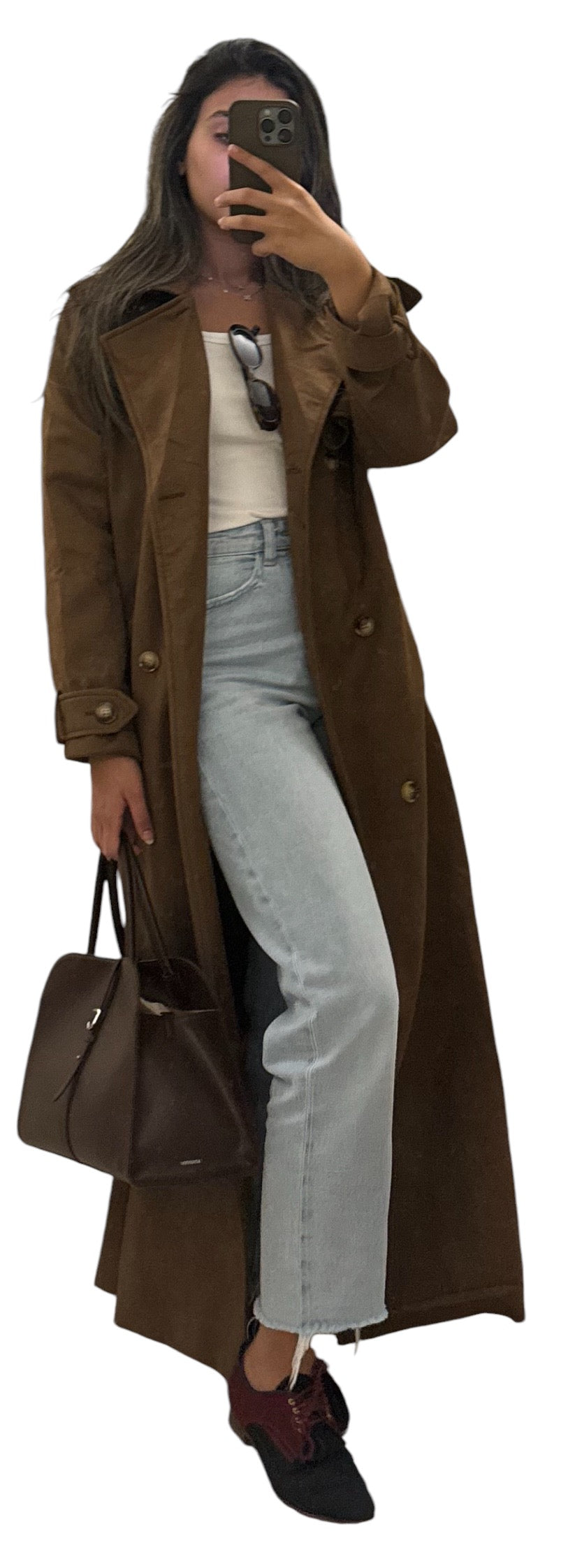 Suede chocolate trench coat (PRE ORDER)